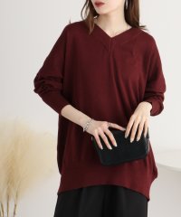 atONE/アットワン atONE Vネックリブドルマンセーター/507713428