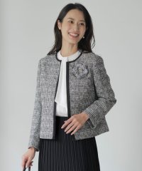 J.PRESS LADIES/【セットアップ対応】ファンシーツイード ノーカラー ジャケット/505778108