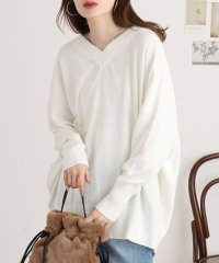 atONE/アットワン atONE Vネックリブドルマンセーター/507713428