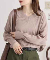 atONE/アットワン atONE Vネックリブドルマンセーター/507713428
