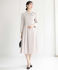 MK MICHEL KLEIN/サテンジョーゼットパール調ドレープデザインワンピース/洗える/507715516