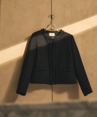 ROPE'/【雑誌掲載】ミックスツイードノーカラージャケット/507715539