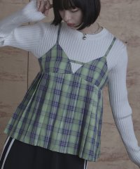 miette/チェック柄プリーツビスチェ/507716398