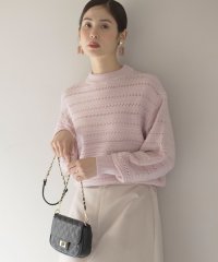 KUMIKYOKU（LARGE SIZE）/【WEB限定カラーあり】透かし編みバルキーボーダー柄ニット/507717545