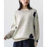 mili an deni/ミリアンデニ mili an deni パールハートジャガードニットプルオーバー/507717779