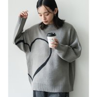 mili an deni/ミリアンデニ mili an deni ビッグハートジャガードニットプルオーバー/507717780