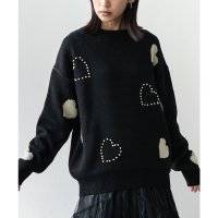 mili an deni/ミリアンデニ mili an deni パールハートジャガードニットプルオーバー/507717779