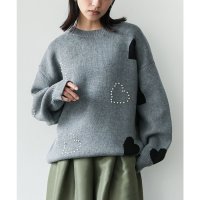 mili an deni/ミリアンデニ mili an deni パールハートジャガードニットプルオーバー/507717779