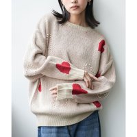 mili an deni/ミリアンデニ mili an deni パールハートジャガードニットプルオーバー/507717779