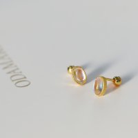 Noelmarket/ノエルマーケット Noelmarket ピアス 金属アレルギー対応 ムーンストーン つけっぱなし 小さめ シンプル 両耳用 レディース アクセサリー/507717950
