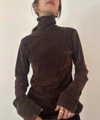 vieux by MAISON BREEZE/vieux by MAISON BREEZE シアー ベロア タートルネック トップス 長袖 秋 冬 無地 Sheer velour turtle neck/507720052