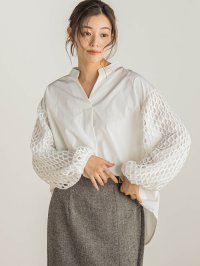 Droite Lautreamont/ドロワット ロートレアモン Droite lautreamont 長袖レーススキッパーブラウス/507723289