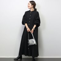 Aletta vita/アレッタ ヴィータ Aletta vita エステルスパンバンドカラー前開きワンピース/507723507