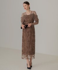 Leja/レジャ Leja チュールロングスリーブリーフIラインドレスワンピース美脚効果結婚式 パーティードレス 成人式 20代 30代 40代/507725662