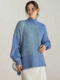 Droite Lautreamont/ドロワット ロートレアモン Droite lautreamont シャギーブロッキングニット≪手洗い可能≫/507726073