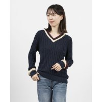 TOMMY HILFIGER/トミー ヒルフィガー TOMMY HILFIGER バーシティケーブルVネックセーター/507726569