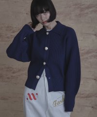 miette/BIGボタン襟付きニットカーディガン/507727805