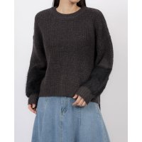 BRODIAEA/ブローディア BRODIAEA アルパカ混 袖シャギー切り替えラメニット/507728224