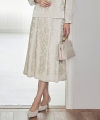 JIYU-KU(LARGE SIZE)/【セットアップ対応・洗える】フラワーオパールタックフレア スカート/507728723