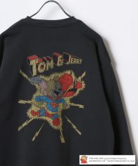 TOM＆JERRY/トムトジェリー TOM and JERRY ヴィンテージライク ピグメント風 フロント/バックプリント 裏起毛 オーバーサイズ スウェット レディース メンズ /507729433