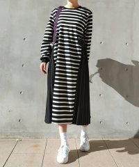 Q/キュー Q プリーツドッキングボーダーワンピース/507729596