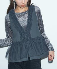 MAISON BREEZE reveur/メゾンブリーズレヴール MAISON BREEZE reveur チュール レイヤード ジレ ベスト Vネック チュニック trctrcー244046/507729629