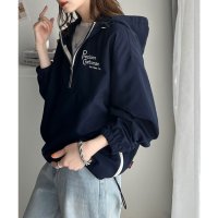 Classical Elf/クラシカルエルフ Classical Elf 《Javaジャバコラボ》トレンド感をプラス。胸元刺繍配色ハーフジップアノラックパーカー/507729770