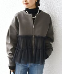 SHIPS WOMEN/【WEB限定】 〈手洗い可能〉ダンボール × チュール ジップ 羽織/507730013