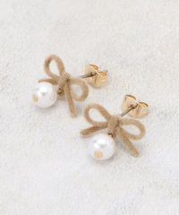 OPAQUE.CLIP/リボン×フェイクパールピアス/507730211