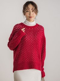 Droite Lautreamont/ドロワット ロートレアモン Droite lautreamont モヘヤメッシュガラプルオーバー≪手洗い可能≫/507730359