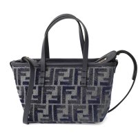 FENDI/フェンディ FENDI ハンドバッグ ロール ミニ FFシェニール ミニバッグ 8BS096 ASU1 F1PQK BLUE/507730449