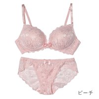 PINK PINK PINK/ピンクピンクピンク PINK PINK PINK 総レースノンワイヤーブラ＆ショーツセット【返品不可商品】/504547238