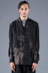 D.HYGEN/ディーハイゲン D.HYGEN Brushed Print Rayon×Cotton×Linen Shawl Collar Shirt/506928716