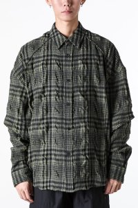 Juun.J/ジュン ジー Juun.J Dual Sleeve Crinkled Check Shirts/507145807