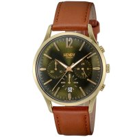 HENRY LONDON/ヘンリーロンドン HENRY LONDON CHISWICK メンズ 時計 HL41CM0108－LBR クォーツ グリーン カーフ革/507345451