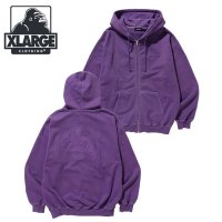 XLARGE/エクストララージ XLARGE PIGMENT DYED EMBOSS LOGO ZIP HOODED SWEATSHIRT PURPLE [101233012/507731029