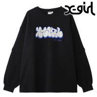 X-girl/エックスガール X－girl PLUMP LOGO LAYERED SWEAT TOP WHITE [105244012011]/507731054