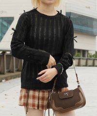 HOOK/フック HOOK 【HOOK】for girls 袖リボンライン透かしカットソー/507731186