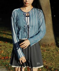 HOOK/フック HOOK 【HOOK】for girls 袖リボンライン前後2WAY透かしカーディガン/507731187