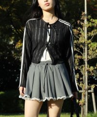 HOOK/フック HOOK 【HOOK】for girls 袖リボンライン前後2WAY透かしカーディガン/507731187
