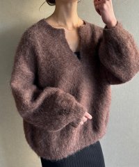 JUNOAH/ジュノア JUNOAH キーネックシャギーニット/507731630