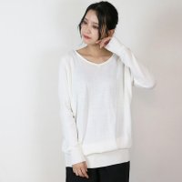 JUNGLE JALOPY/ジャングルジャロピー JUNGLE JALOPY 大きいサイズレディース ロング丈 Vネック ニット ワンピース チュニック 綿ニット 綿100% 長袖 レディ/507732129