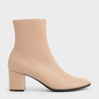 CHARLES & KEITH/ブロックヒール サイドジップブーツ/507233734