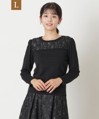 TO BE CHIC(L SIZE)/【L】レース刺しゅうコンビ プルオーバーニット/507716622