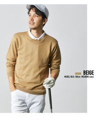 TopIsm/トップイズム TopIsm ゴルフウェア メンズ ニットセーター 滑らかソフトタッチ無地 クルーネック 長袖 トップス おしゃれ 秋冬/507734612