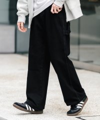Rocky Monroe/ロッキーモンロー Rocky Monroe ペインターパンツ ワイド デニム メンズ レディース ワーク ストレート ジーンズ ジーパン 無地 ウエストゴム カ/507734617