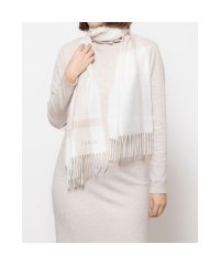 FURLA/カシミヤ波付 ラメチェックマフラー／30cm幅/506865677