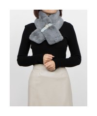 FURLA/ FakeFur Muffler ファーマフラー ベルト差し込み ファーティペット ロゴプレート付 フェイクファー/506865686