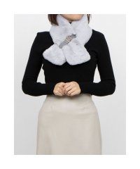 FURLA/ FakeFur Muffler ファーマフラー ベルト差し込み ファーティペット ロゴプレート付 フェイクファー/506865686