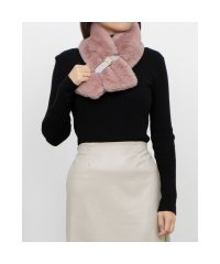 FURLA/ FakeFur Muffler ファーマフラー ベルト差し込み ファーティペット ロゴプレート付 フェイクファー/506865686